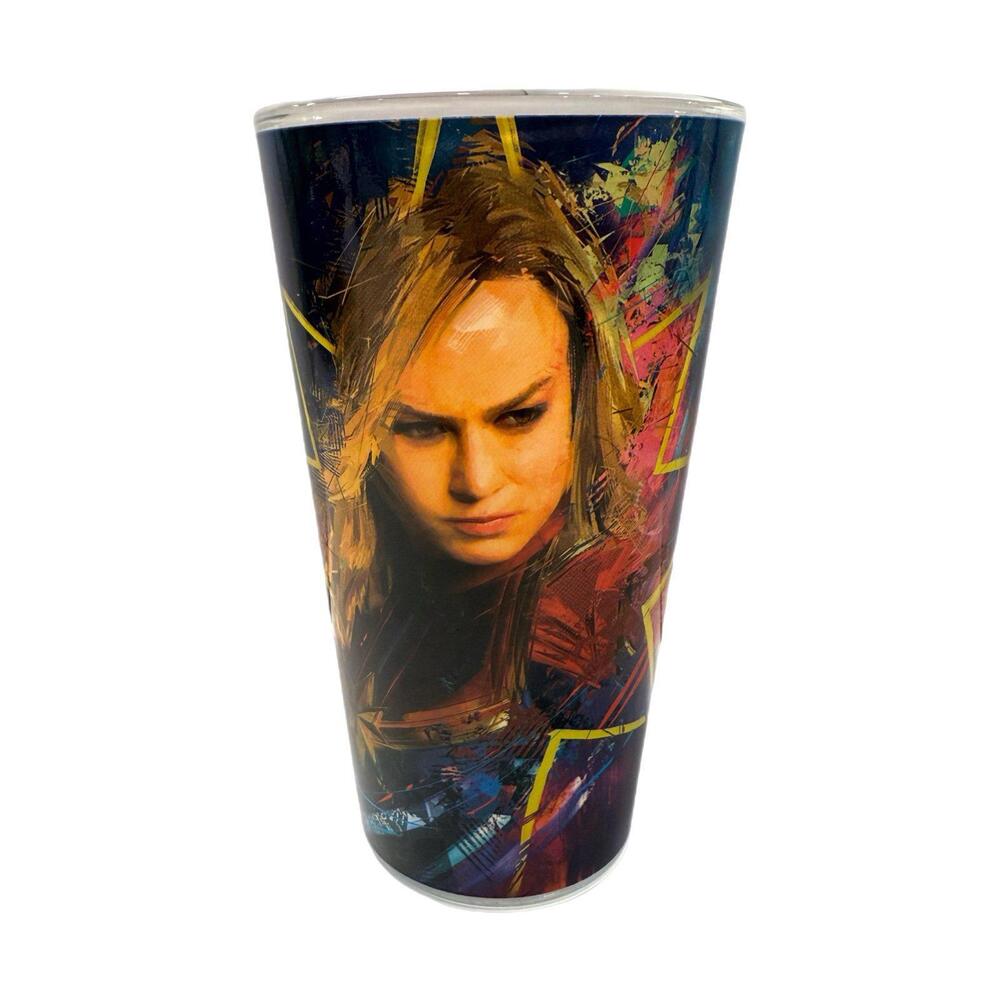 Captain Marvel Colorful Glass Tumbler
